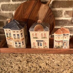 Vintage Avon  Ceramic Townhouse Canisters Set